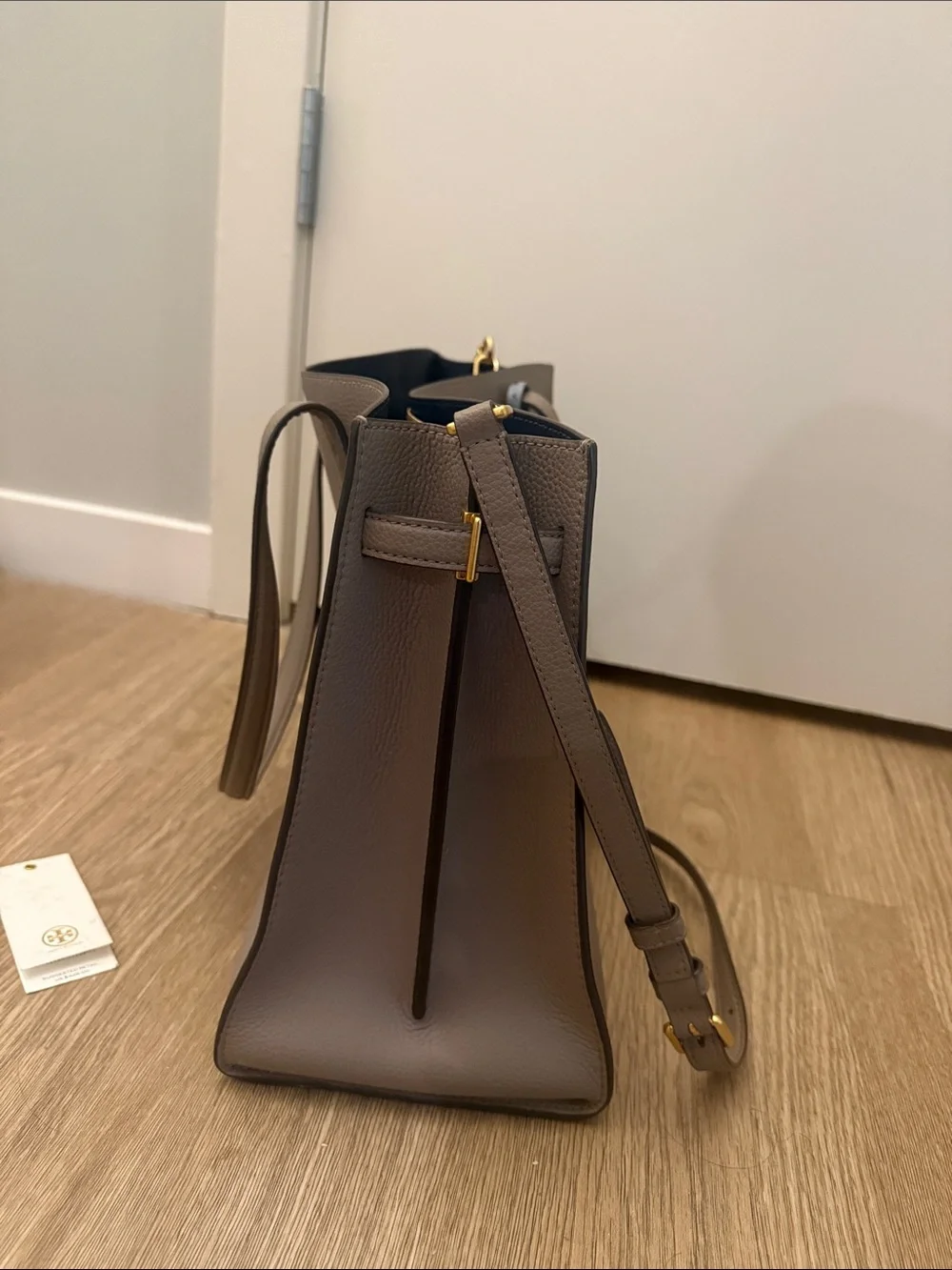 Tory Burch Walker Satchel Taupe Double-Handle Tote Bag